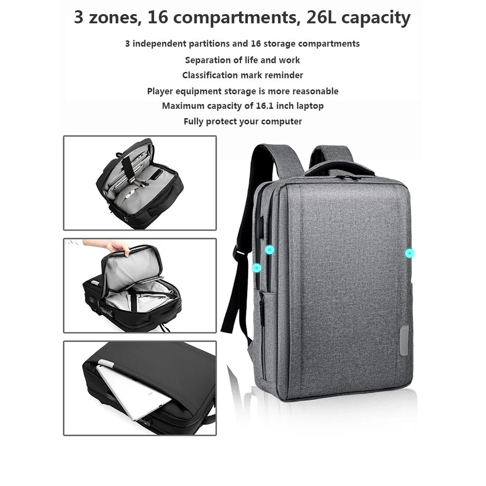 For 13 14 15.6 16 Inch Laptop Bag USB Charging Backpack School Bag  Anti-theft Backpack High Capacity Travel Waterproof Backpacks - AliExpress 7