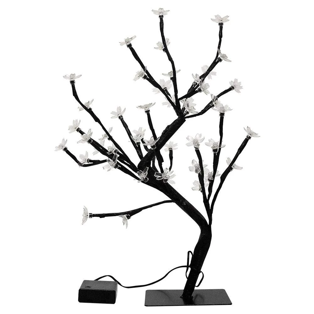 24/36/48LED Cherry Plum Blossom Tree Light Branches Table Lamp Night Light for Home Indoor Bedroom Christmas Wedding Party Decor