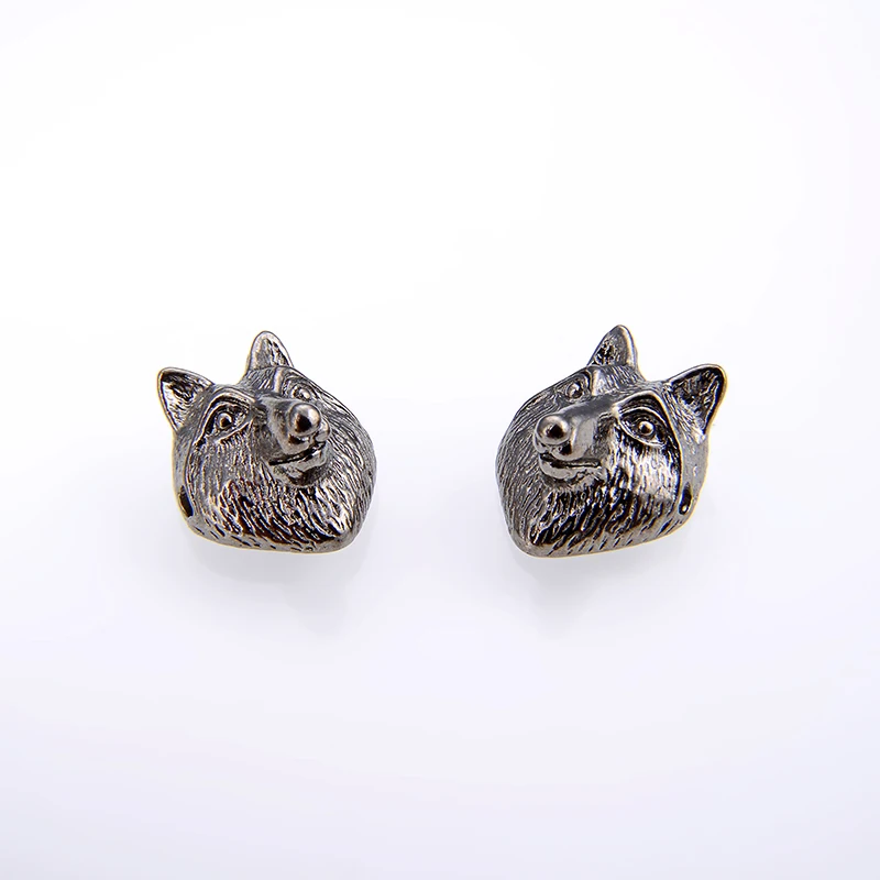 10pcs wholesale retro wolf head alloy spacer beads charm suitable bracelet making DIY jewelry accessories