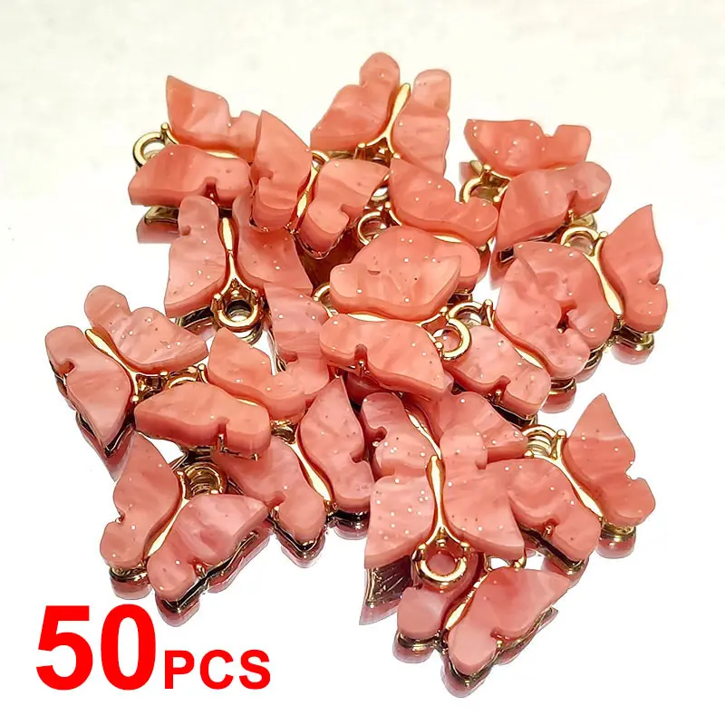 50Pcs/set New Cute Butterfly Jewelry Accessories Multicolor Fashion Charm Jewelry DIY Earrings Necklaces Bracelet Wholesale