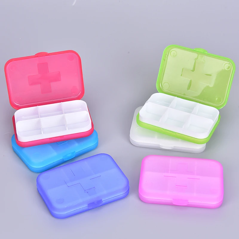 Portable Pill Cases Travel Dispen Storage Container Colorful Drug Dispenser Packing Container 2/4/6 Slot Moisture-proof Pill Box