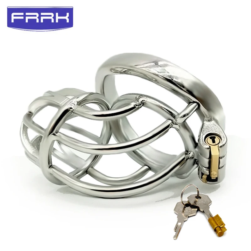 FRRK-Anillos para pene masculino de juguete para adultos, Dispositivo de Castidad con cerradura para pene, juguetes sexuales para Bondage, cinturón