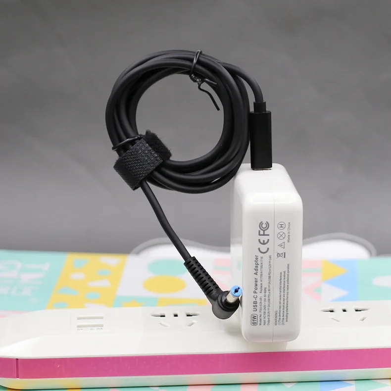 Dc usb tipo c a 5.5x1.7 3.0*1.0mm conversor de plugue macho usb c pd cabo de carregamento para acer aspire 19v adaptador de alimentação do portátil