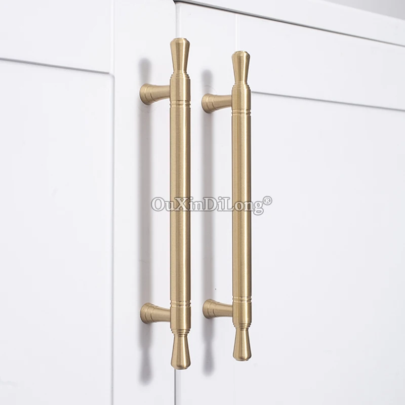 

New 4PCS European Pure Brass Plus Length Furniture Handles Drawer Pulls Cupboard Wardrobe Kitchen TV Shoe Cabinet Pulls Handles