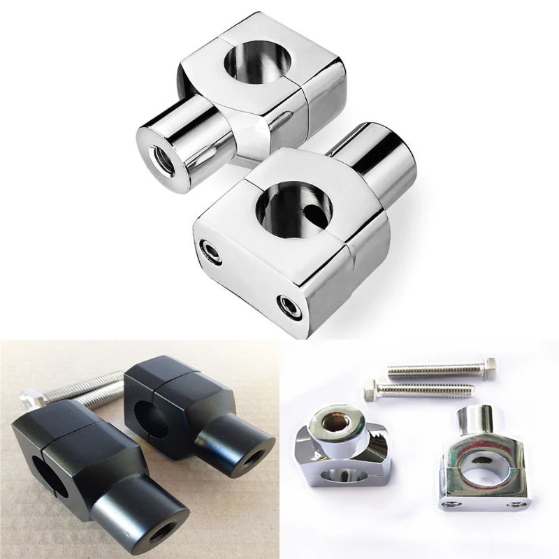 오토바이 블랙 핸들바 라이저 바 마운트 클램프, 할리 다이나 투어링 883 스포츠스터 다리미 소프테일 맞춤형, 25mm 및 22mm