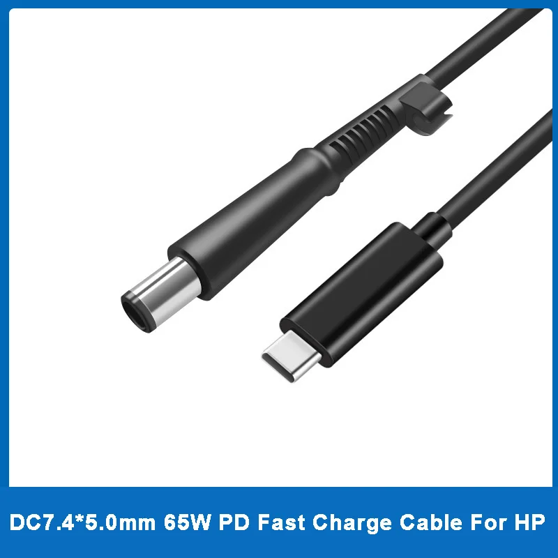 Cabo usb tipo c para laptop 7.4x5.0mm, carregador para hp pavilion cq60 dv6 g50 probook 4520s 4710s, adaptador de fonte de alimentação, pd