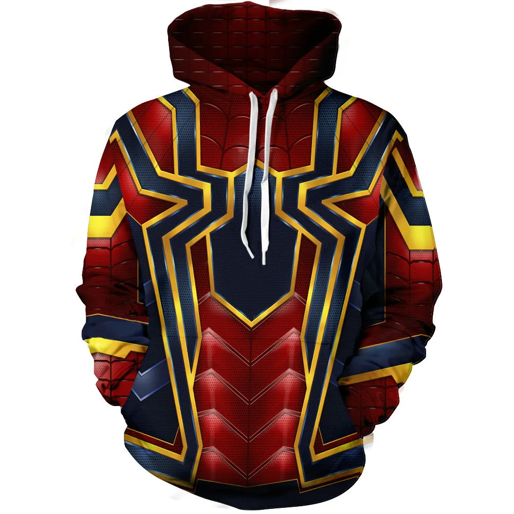 

Cosplay Tom Holland Spider Hoodies Peter Parker Costume Pullover Hoodie Men and Women Hooded Sweatshirts Spider Superhero