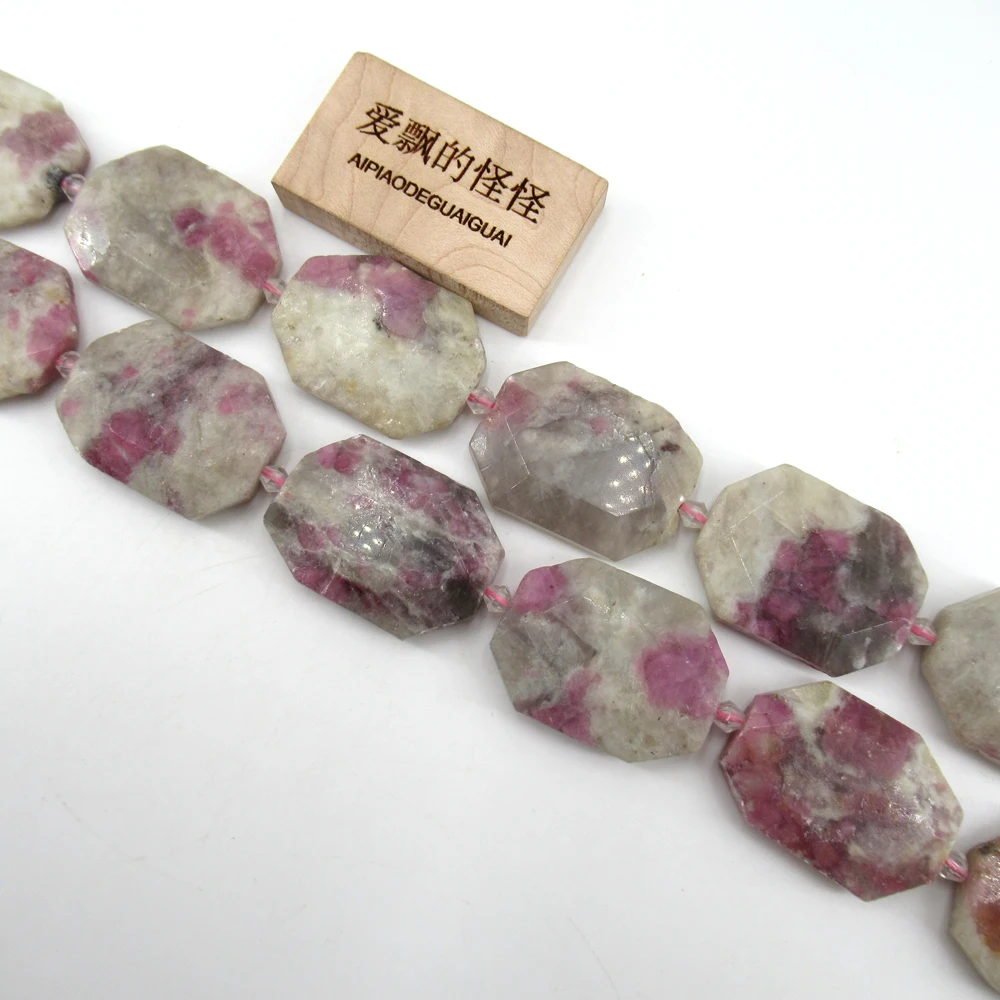 

APDGG Natural Tourmaline Slice Faceted Nugget Gemstone Loose Beads 15.5" Strands Jewelry Making DIY