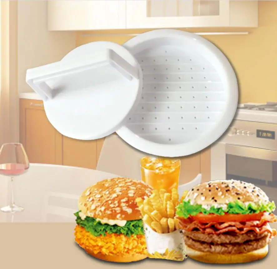 NEW Round Shape Hamburger Press Food-Grade Plastic Hamburger Meat Beef Grill Burger Press Patty Maker Mold Mould Kitchen Tool