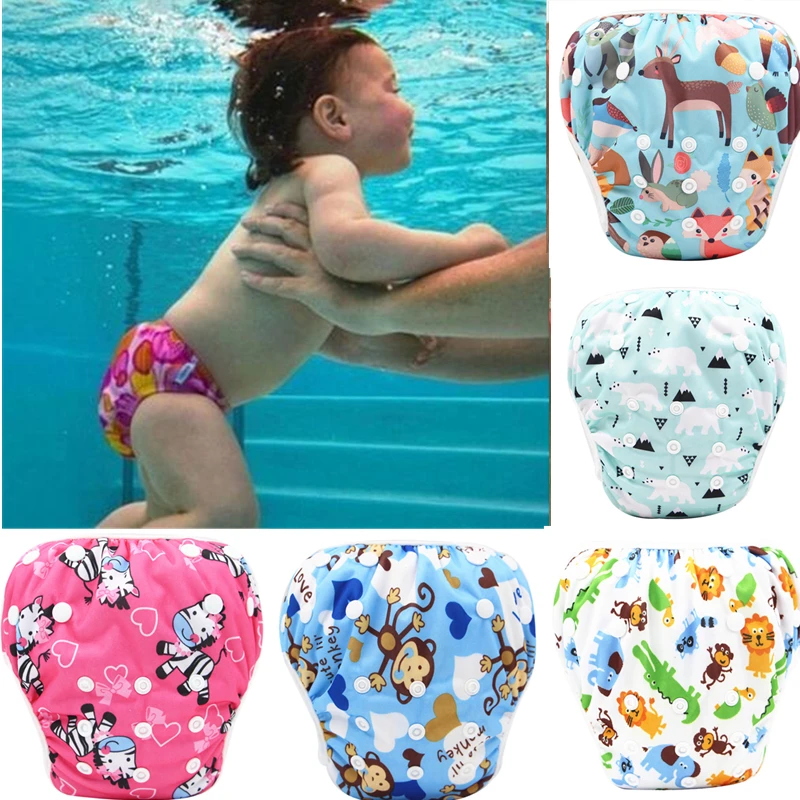 

2022 New Baby Swim Diapers Waterproof Adjustable Cloth Diapers Pool Pant Swimming Diaper Cover Reusable Washable Baby Nappies