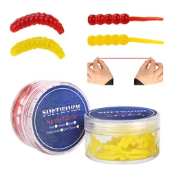Fishing Softworm Bait Artificial Lures 120-150 Pieces Set Needle Tail Fishy Smell Corn Flavor Soft Bait Earthworm