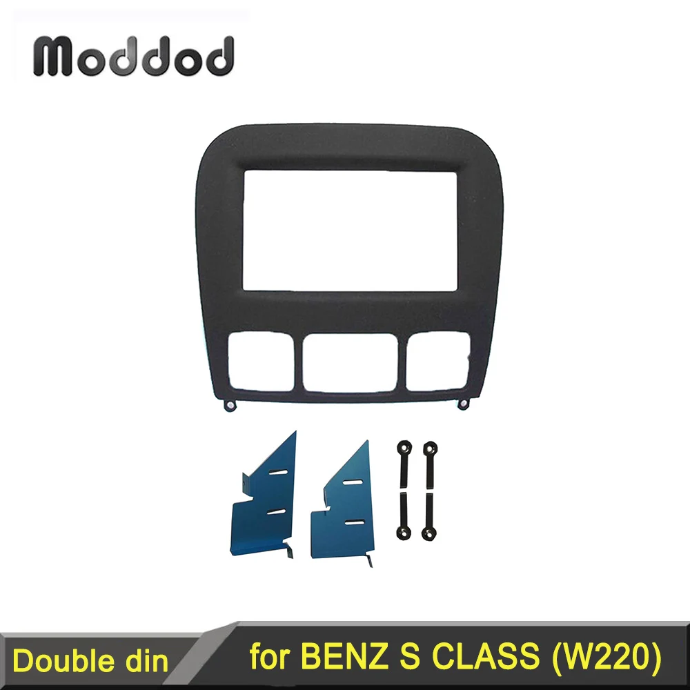 

Double 2 Din Stereo Panel for BENZ S CLASS W220 Fascia Black Color Radio Refitting Dash Mounting Installation Trim Kit Face