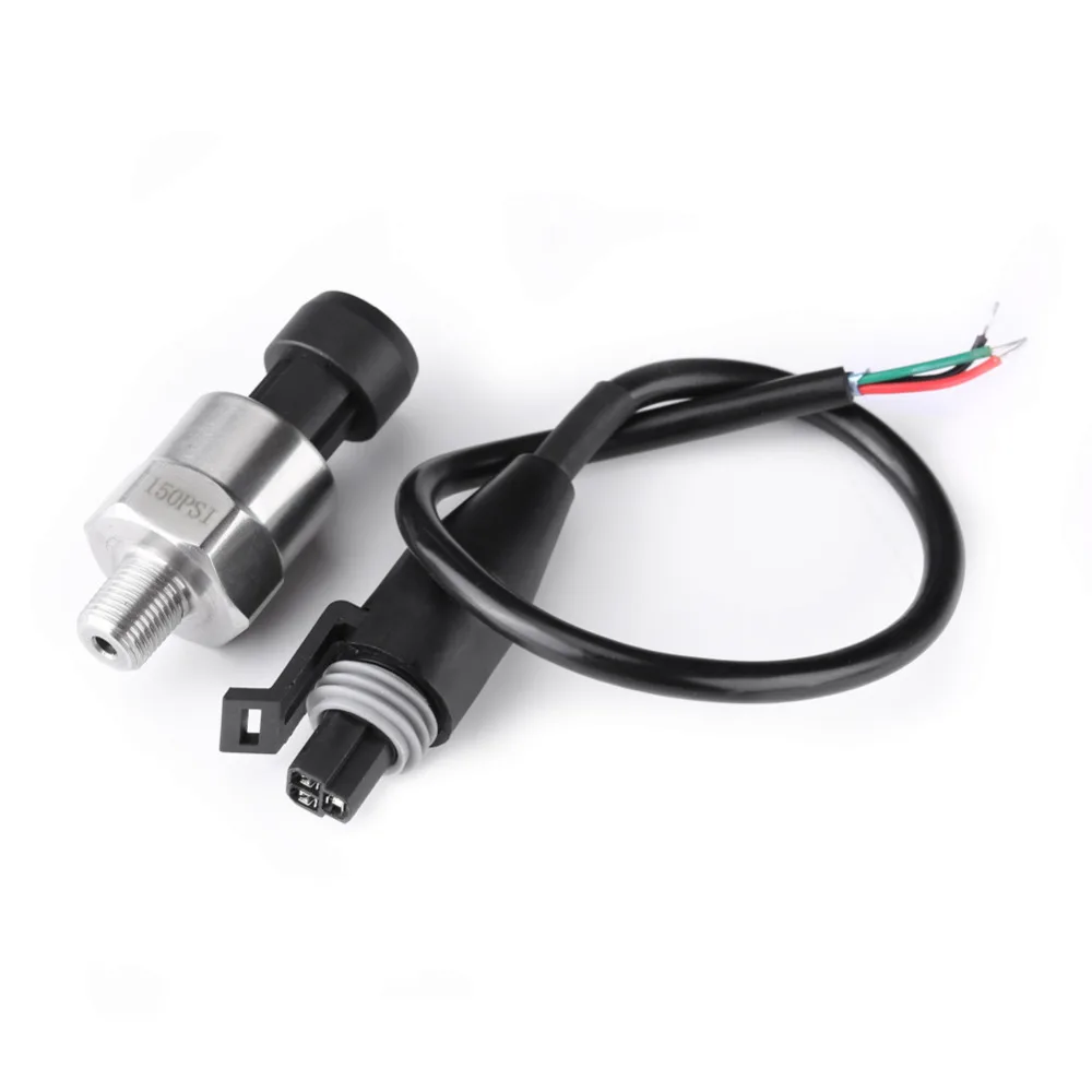 0-150 PSI Pressure Sensor Oil Fuel Water Pressure Transducer Stainless Steel Pressure Sender Gauge DC 5V 1/8 inch NPT Thread