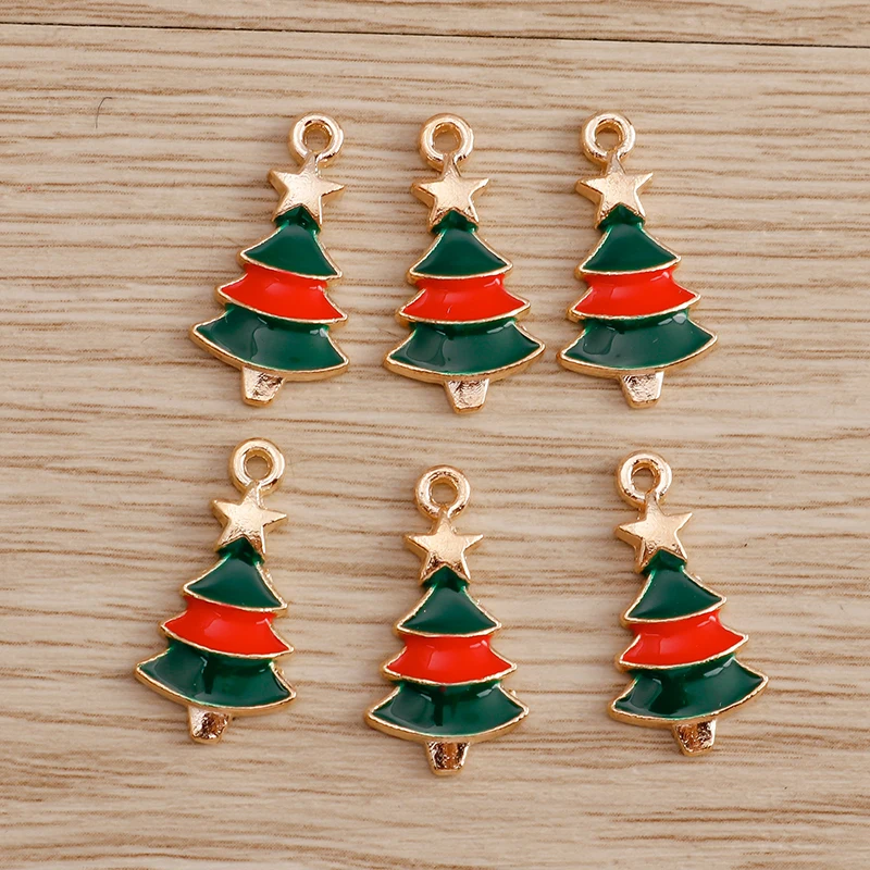 10 stücke Mix Emaille Weihnachten Charms für Schmuck Machen Santa Claus Baum Handschuhe Charms Anhänger für DIY Halsketten Ohrringe Geschenke – Detail 24