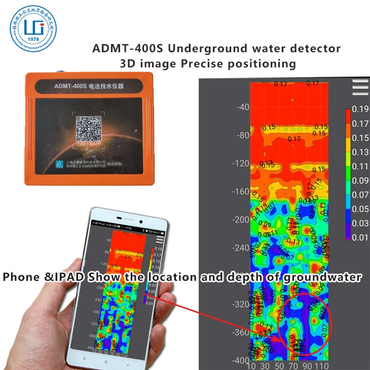 Aidu Promotion Most Accurate Quality Touch Screen Underground Water Well Drilling  Detector With Sensor