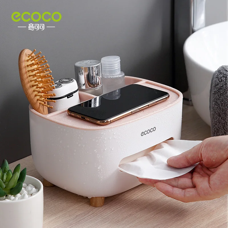 ECOCO Drawer Tissue Box Household Living Room Storage Rack Dining Room Creative Table Stationery Remote Control Clean Helper New