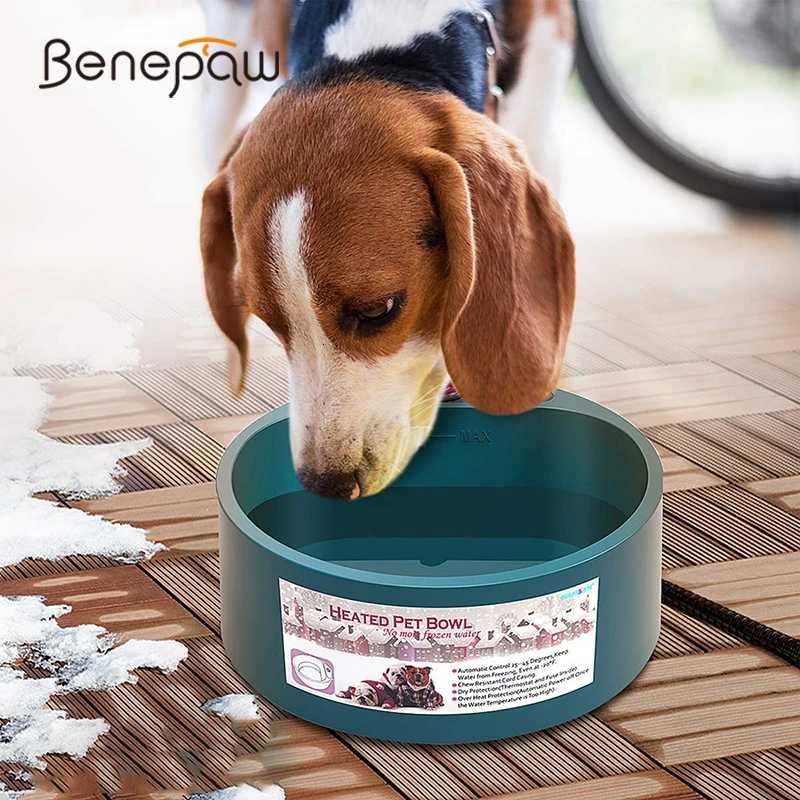 

Benepaw 2.2 L Heated Dog Bowl Waterproof Bite-resistant Safe Thermal Pet Bowl Anti-skid For Small Medium Large Dogs