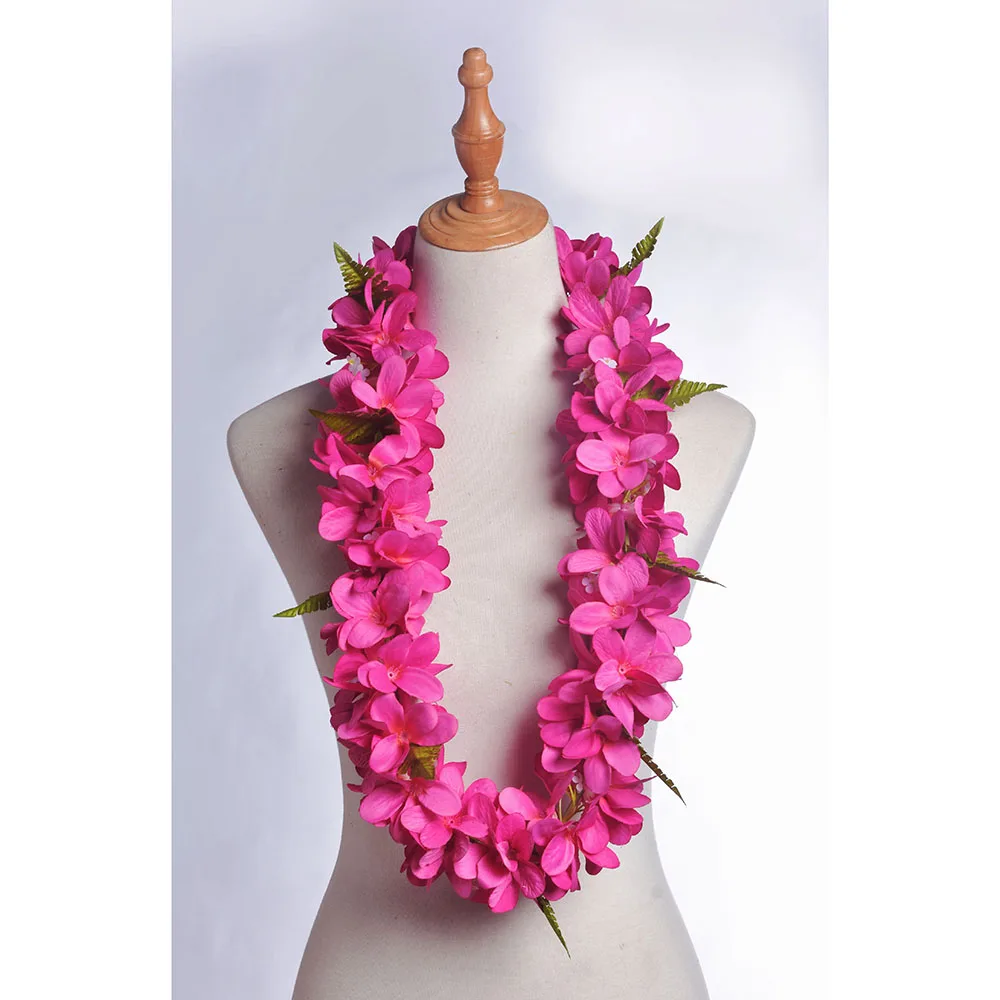 NEW COLOR Free Shipping 50PCS/lot HL0001A-6 100CM Silk Plumeria Lei Hawaii Hula Girl Dancer Tropical Flower Party Women Wear