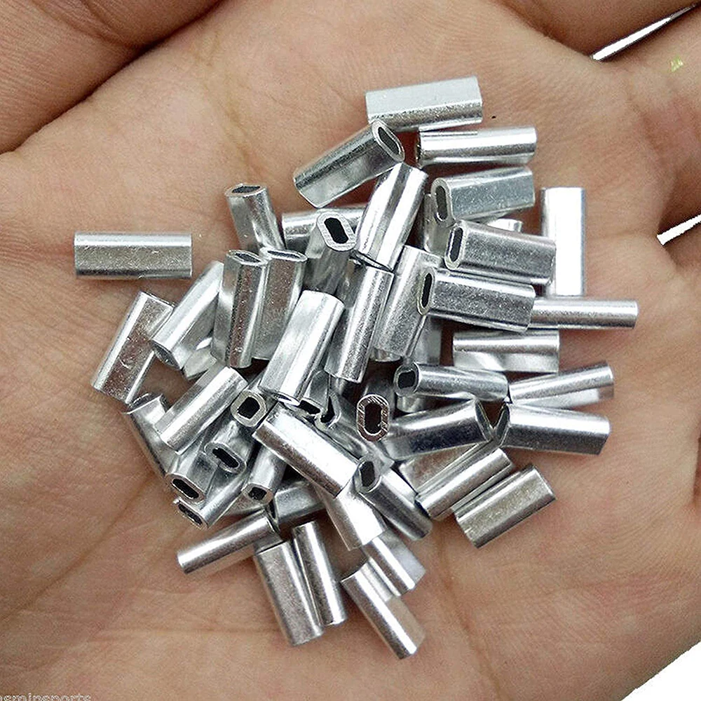 1000Pcs Aluminum Crimp sleeves for Fishing line Durable Crimping Sleeve Wire Leader Tube Fishing Connector Tackle