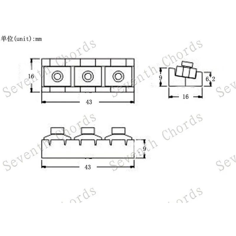 Chrom-Saitenhalter für E-Gitarren, passend für Tremolo-Brücken, 43 mm, Gitarrenzubehör, Teile für Musikinstrumente. – Detail 6