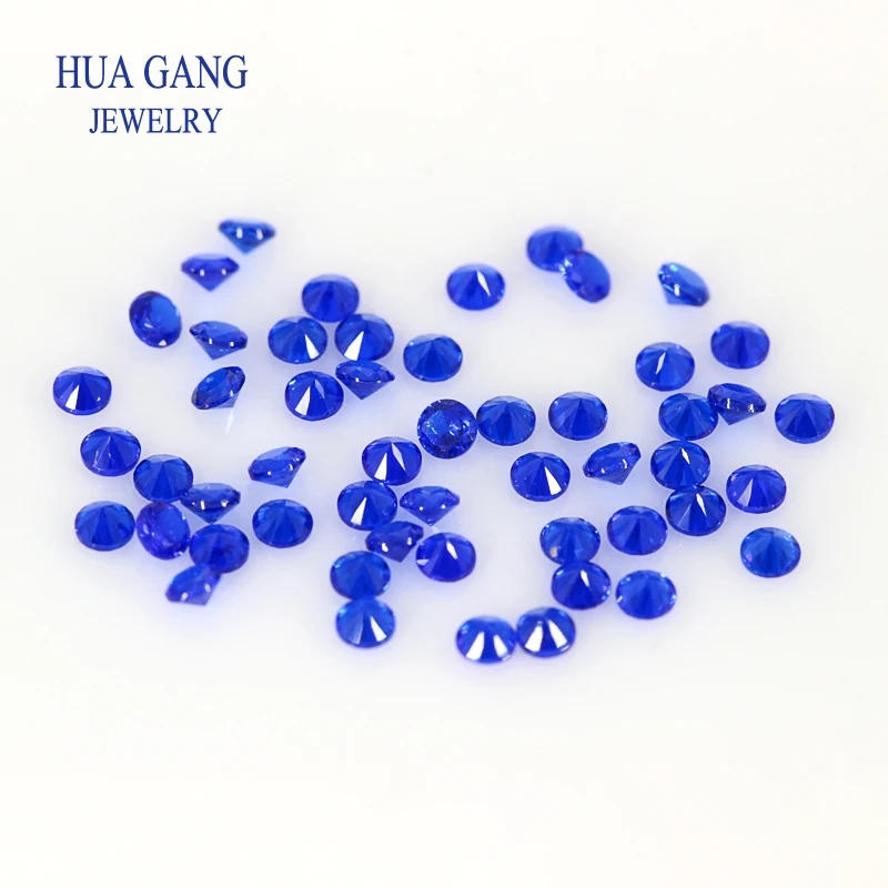 500PCS/LOT 112# Blue Synthetic Spinel Gem Stone Wholesale Round Brilliant Cut Gems For Jewelry High Quality Size 0.8-2.5mm