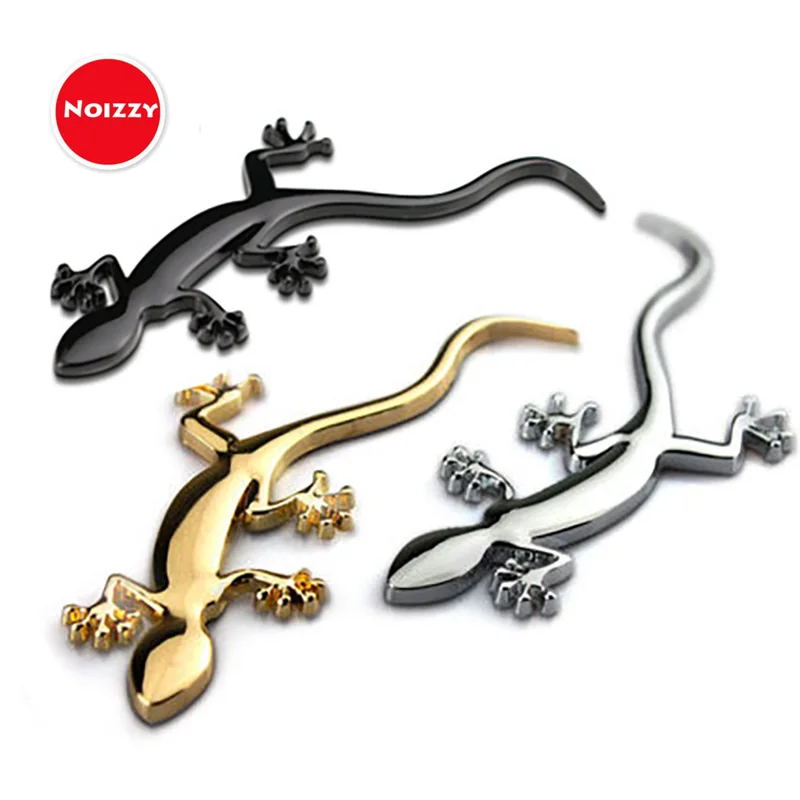 Noizzy Gecko Quattro Car Auto Badge Sticker Emblem 100% 3D Metal Black Gold Chrome Fender Tailgate Tuning Styling Accessories