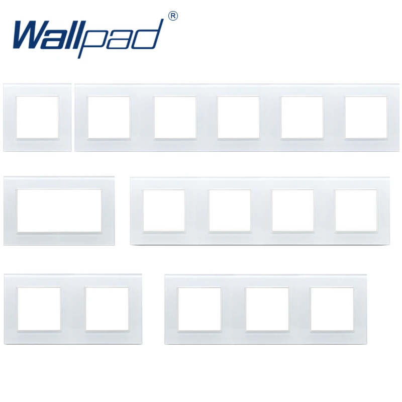 

Wallpad 1 2 3 4 5 Way White Tempered Glass Panel Frame Frame Only for S6 Series Switches and Sockets