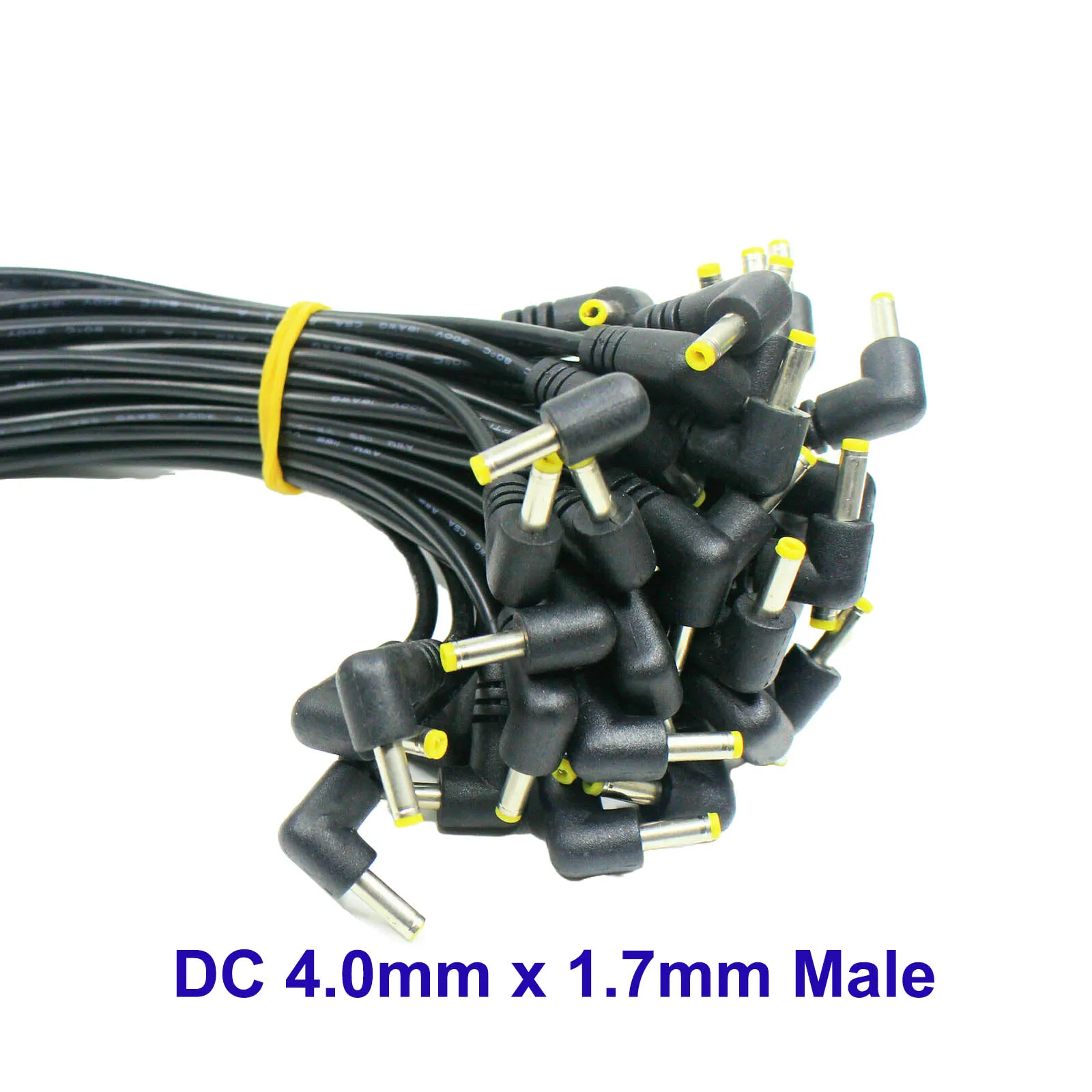 1pc CCTV DC Power Plug Connector 4.0mm x 1.7mm Male 90 Degree Right Angle Socket Adapter With Cord Cable