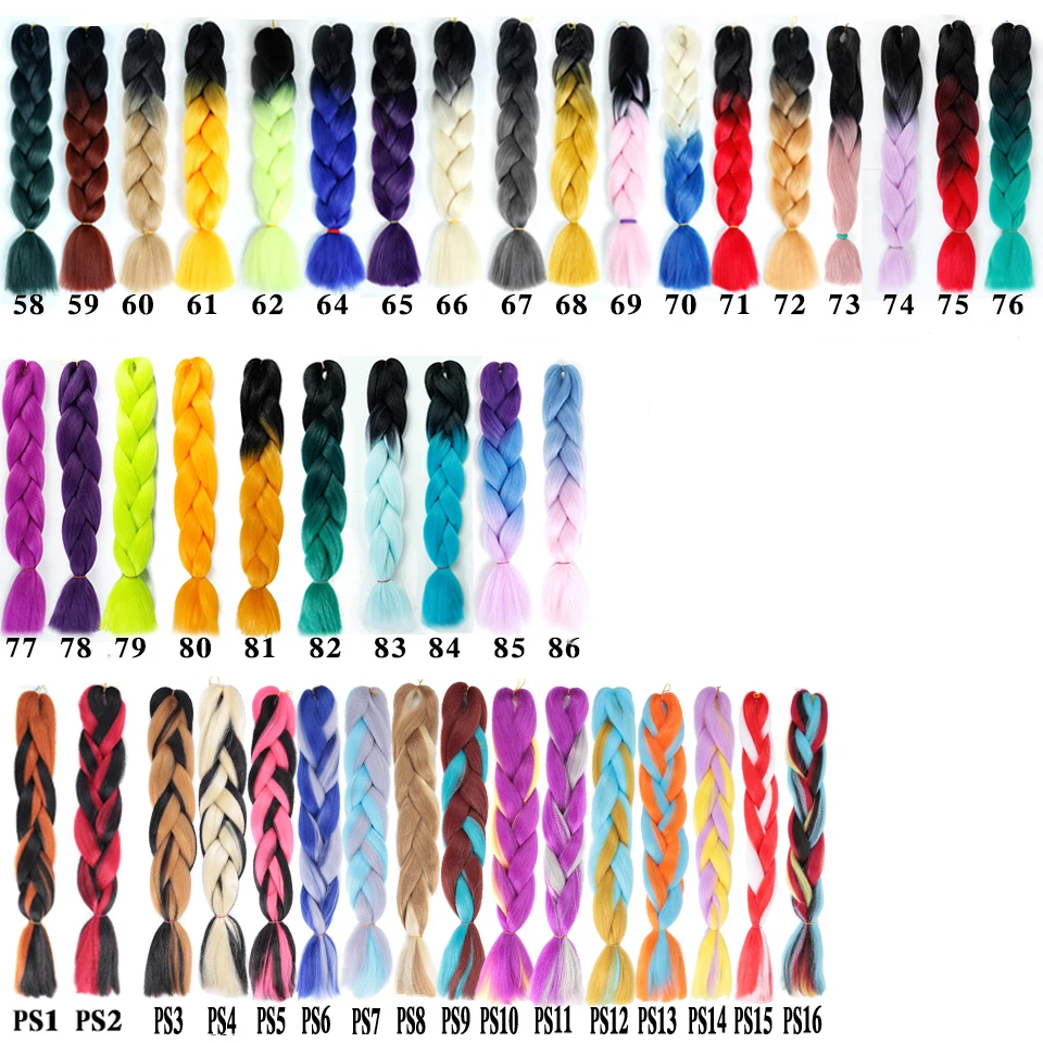 MANWEI 100g 24 Inch Synthetic Braiding Ombre Color Synthetic Hair Extension Crochet Twist Jumbo Braiding Kanekalon Hair