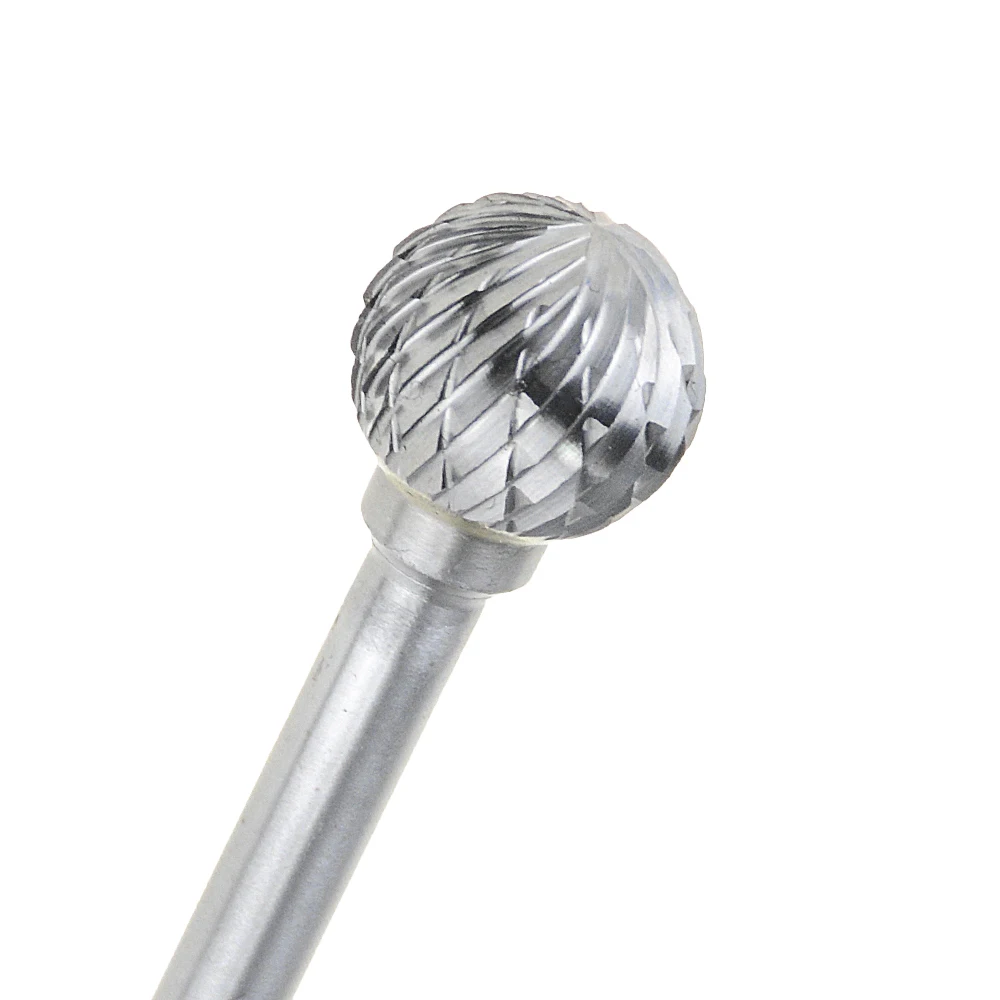 1pc 6-16mm Round  double cut Ball Shape Rotary File Carbide Burr Bit Carving Polisher Tungsten Carbide Routing Cutter Ball Shape 