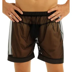 Sous-vêtements sexy pour hommes, caleçon amissié ultra fin, short en maille respirant, zones transparentes, culotte d'été