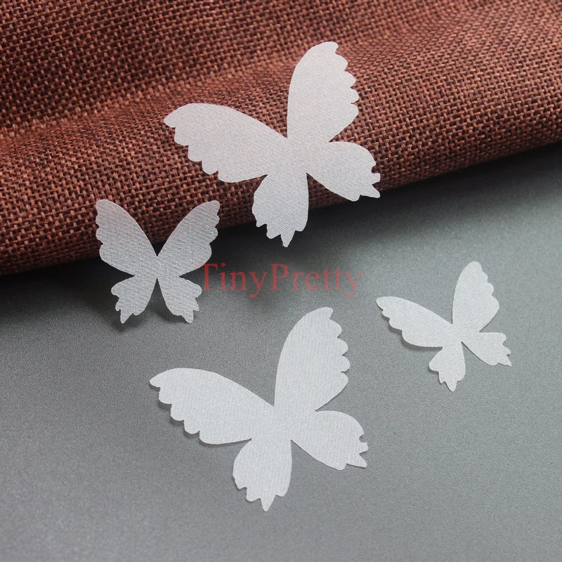 50pcs Solid White Color Organza Butterfly Applique Patches Fabric Butterfly Cutouts Confetti Wedding Bridal Butterflies