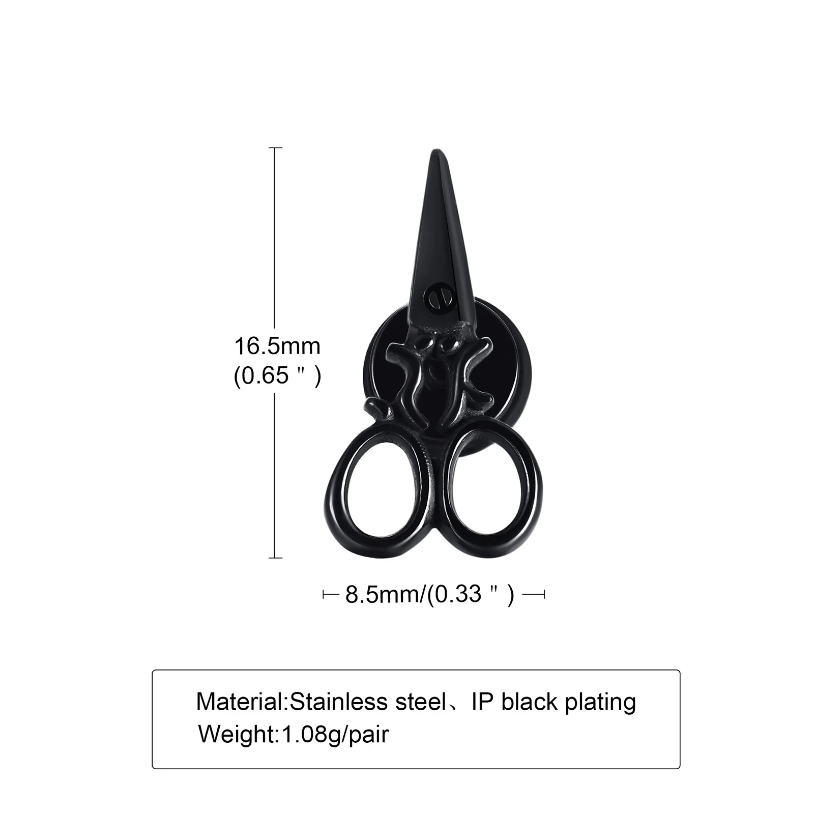 Scissors Studs Earring Men, Hairdresser Seamstress Earrings,Stainless Steel Sewing Hairdresser Gift,Screw-On Ear Plugs