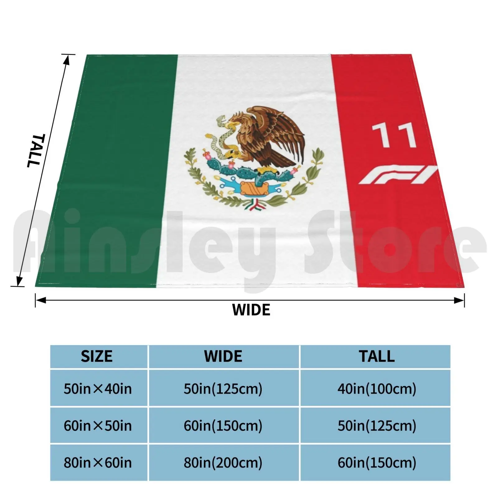 Mexico Checo Perez Driver Blanket Fashion Custom Mexico Checo Perez Racing Point Mexico