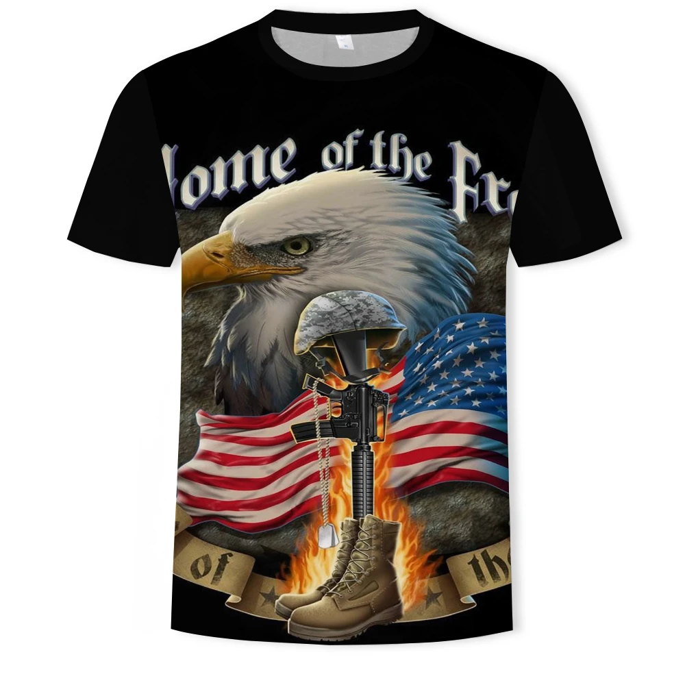 

3D Printing Soaring Eagle Men's And Women's T-Shirt Soft Material Shirt Casual Loose ,T-Shirt Sports Men's Streetwear