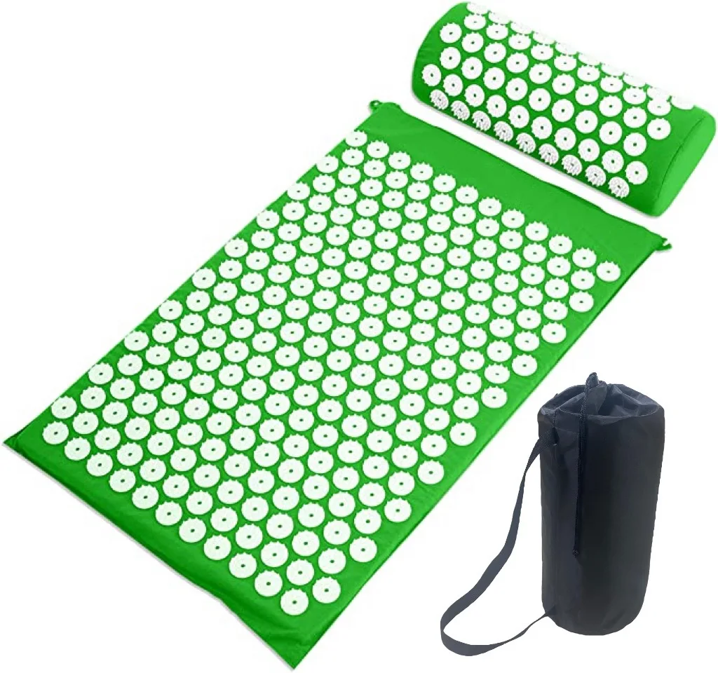 Yoga Massage Mat Acupressure Mat for Back Neck Needle Acupuncture Pad Pillow Set Kuznetsov Applicator Spike Massager Cushion