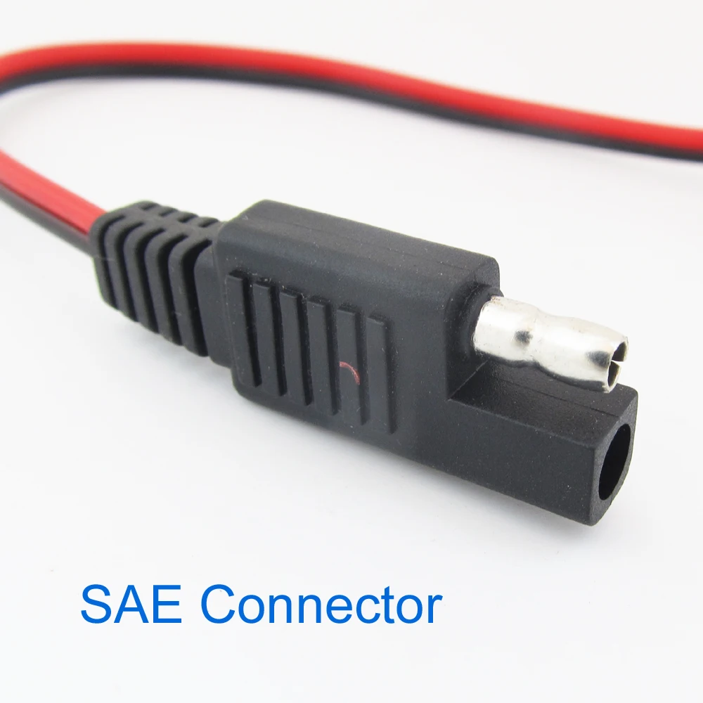 10 قطعة 50 سنتيمتر SAE إلى SAE تيار مستمر كابل سيارات الطاقة 18AWG ل السجائر كابل أحمر أسود