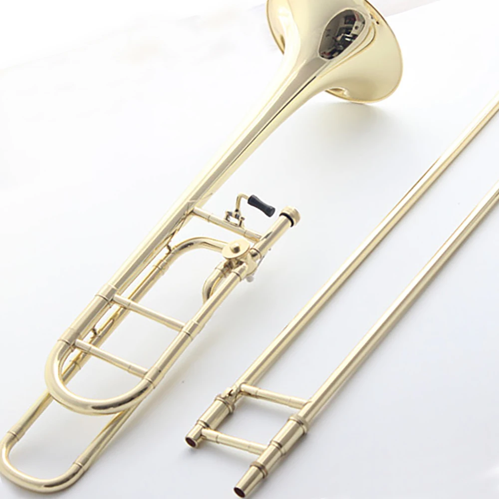 Music Fancier Club 42AF Professional Bb/F Tenor Trombone Gold Lacquer Music Instruments Profesional Trombone Case Mouthpiece