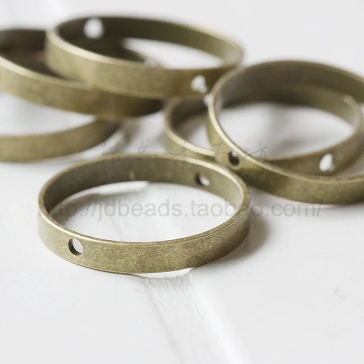 Element do rękodzieła - Okrągła oprawa z litego mosiądzu - Ogniwo - Pierścień 26x4mm (3331C) — zdjęcie 5