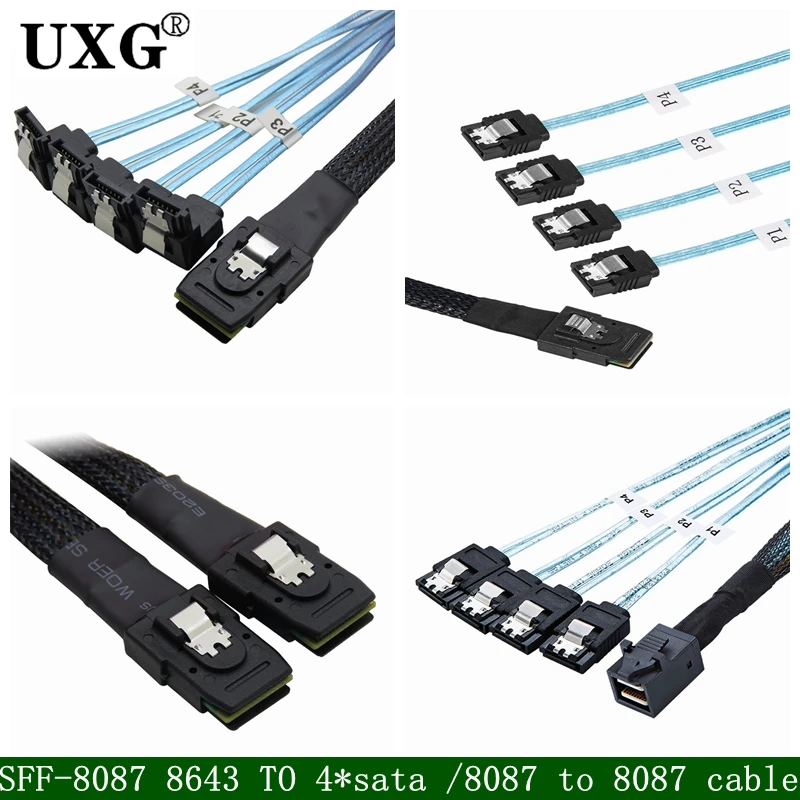 MiniSAS to SATA Adapter Converter,Mini SAS SFF 8087 Controller 6gb to 4x SATA Forward Breakout Cable/SFF-8087 Connector to 4SATA