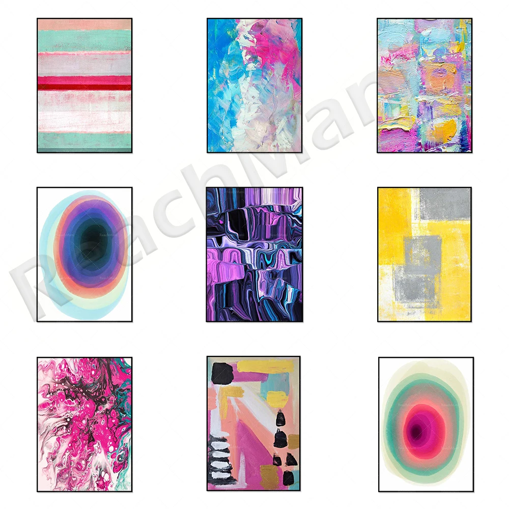 Illustration abstract modern art, contemporary art poster print fashion colorful decoration pop art print poster