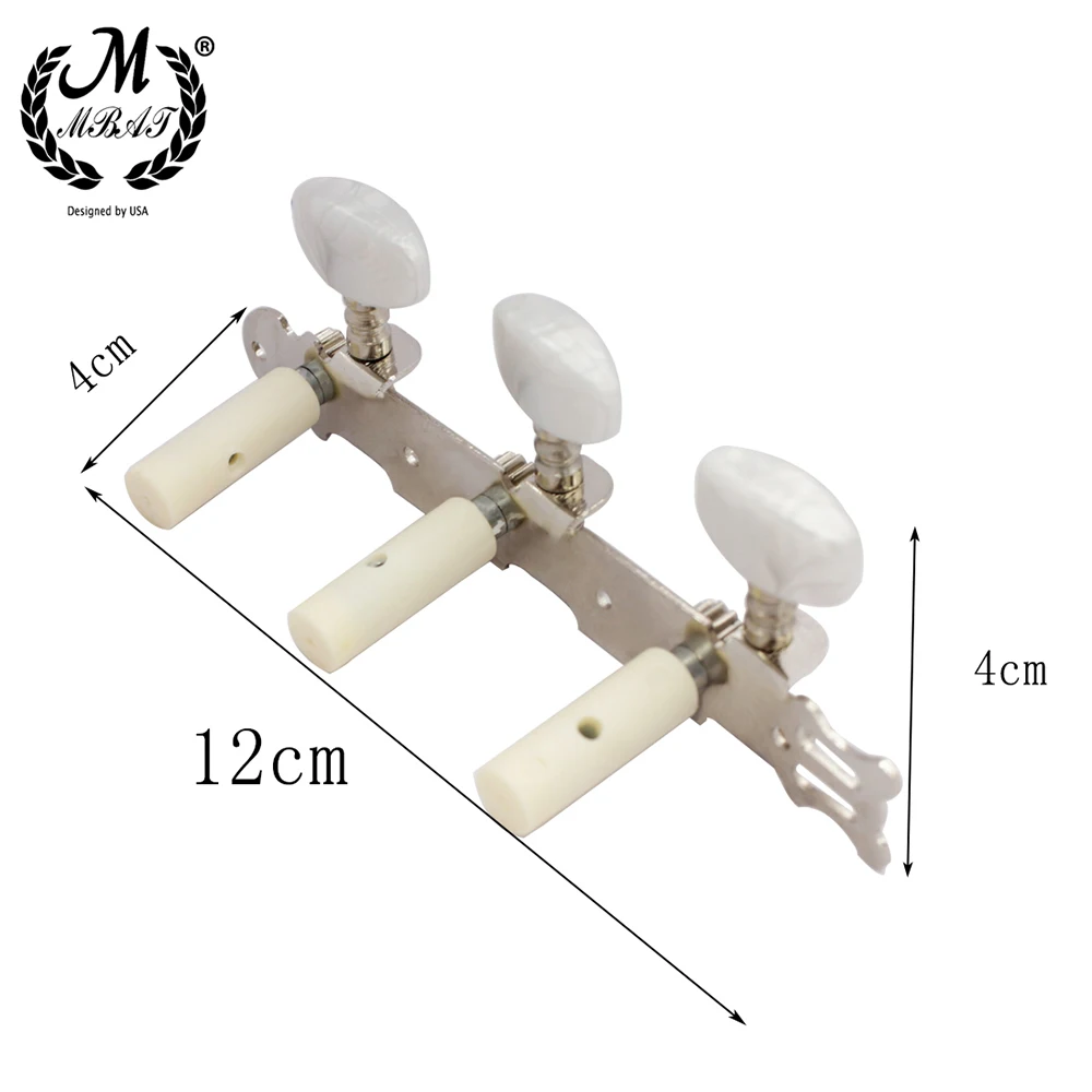 M MBAT Stimmwirbel für Gitarrensaiten, 1 Paar Säulen, weißer Gitarrenknopf für klassische Gitarre, Instrumententeile, Zubehör Y-04 – Detail 5