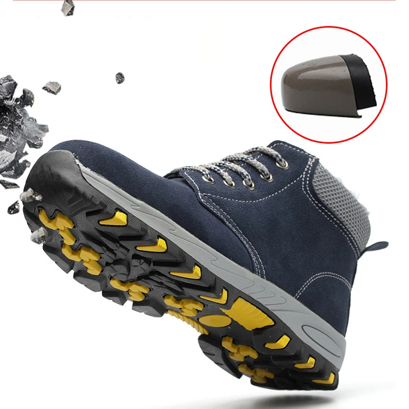 Winterwarme veiligheidsschoenen voor heren Outdoor constructie sneaker Hoge stalen neus Beschermende lekbestendige werklaarzen