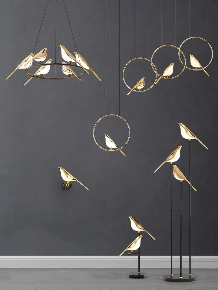 Nomi Pendant lamp Nordic ring pendant light Modern Luxury Design Golden lamp bird For Kitchen Dining Room Home art deco lamp