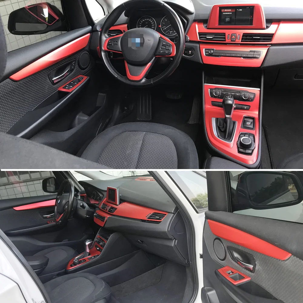 For BMW 2 Series F22 F45 F46 Interior Central Control Panel Door Handle 5D Carbon Fiber Stickers Decals Car styling Accessori