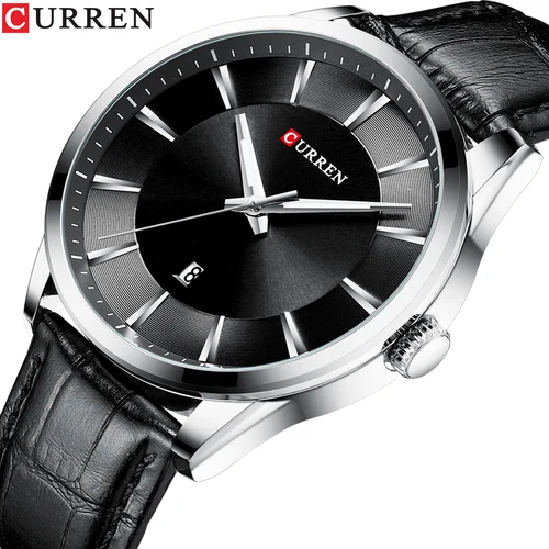 Imagen 2 del producto Relojes CURREN de cuarzo para hombre, relojes de pulsera con correa de cuero para hombre, Reloj de negocios de marca de lujo para Hombre, Reloj de 45 mm para Hombres