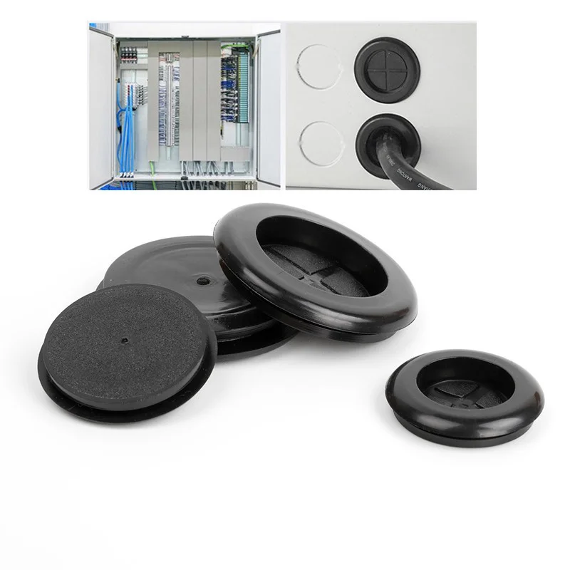 20szt Jednostronna uszczelka przelotki z drutu Uszczelka rowkowana Gumowy otwór pierścieniowy Osłona zatyczek do osłony kabla wylotu wlotu skrzynki elektrycznej