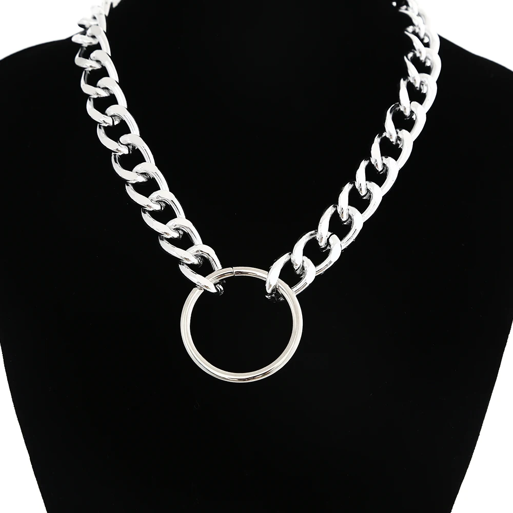 Massive Chain Necklace Women\'s Thick Chains On The Neck Men\'s Jewelry Choker Goth Grunge Accessories