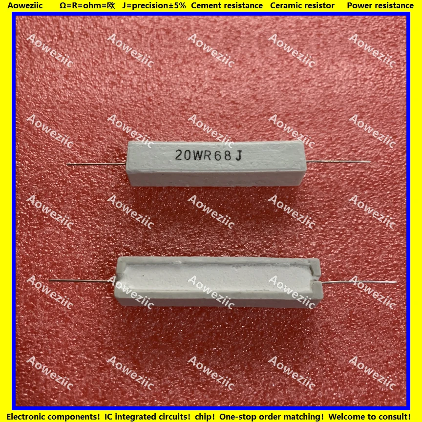 

10Pcs RX27 Horizontal cement resistor 20W 0.68 ohm 20W 0.68R 0.68RJ 20WR68J Ceramic Resistance precision 5% Power resistance