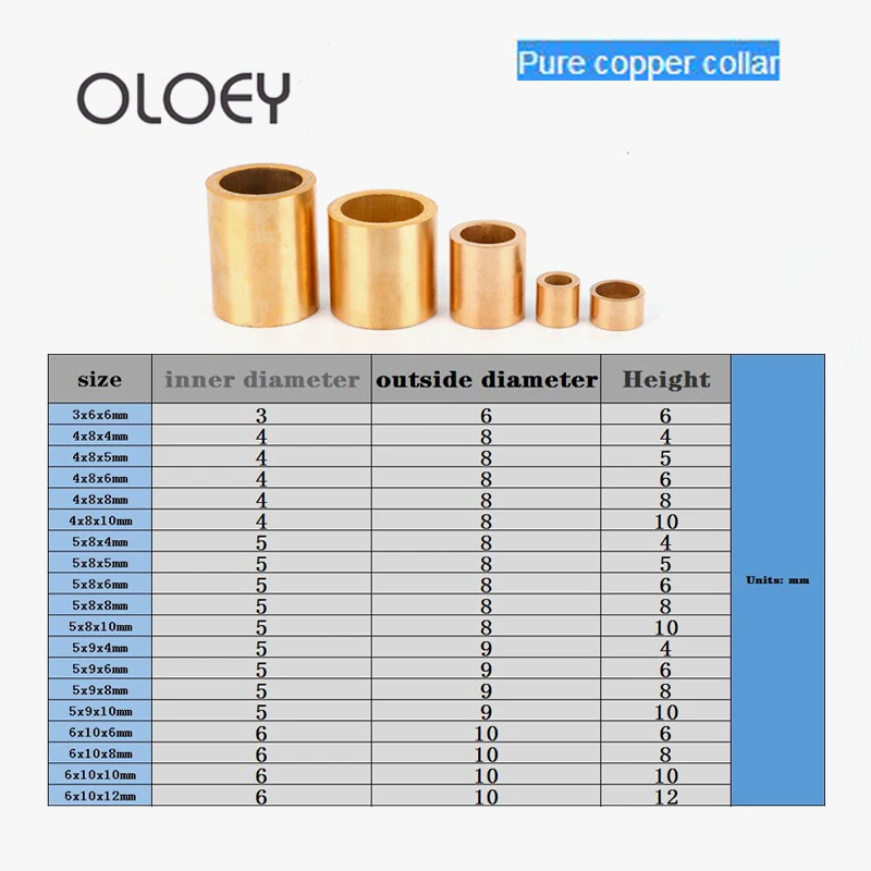 

Copper Bushing Oil Bearing Powder Metallurgy Of Inner Diameter 3mm 4mm 5mm 6mm Oil Bushing Copper Sleeve